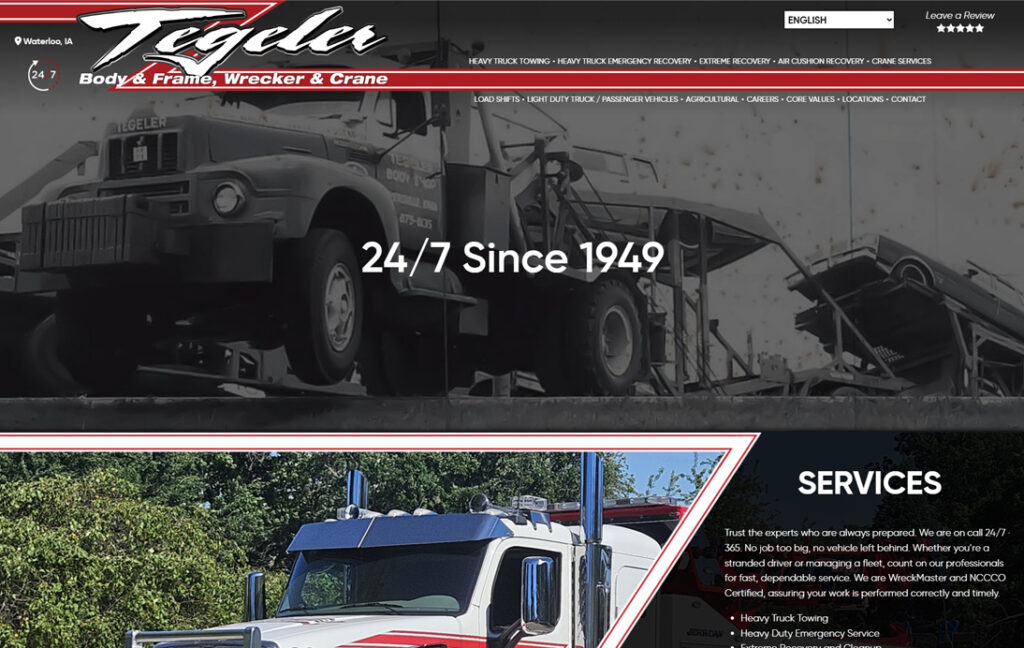 Tegeler Body & Frame, Wrecker & Crane - Multiple Locations